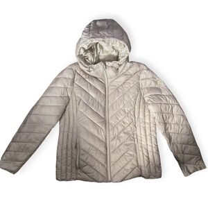 Michael Kors Silver Quilted Jacket